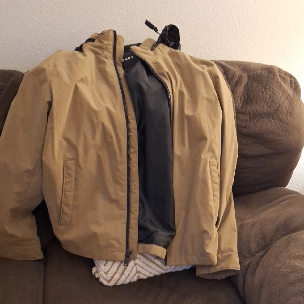DKNY Men's Tan Windbreaker Jacket